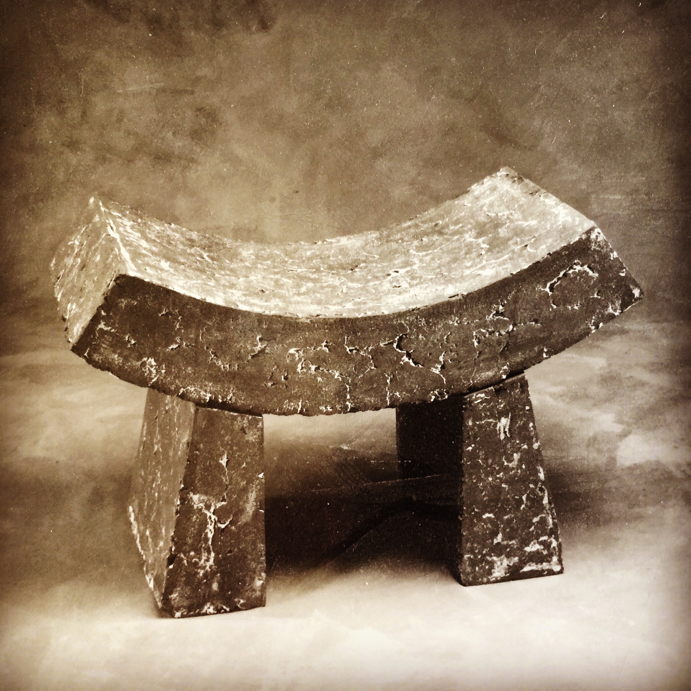 Sculptural concrete bench